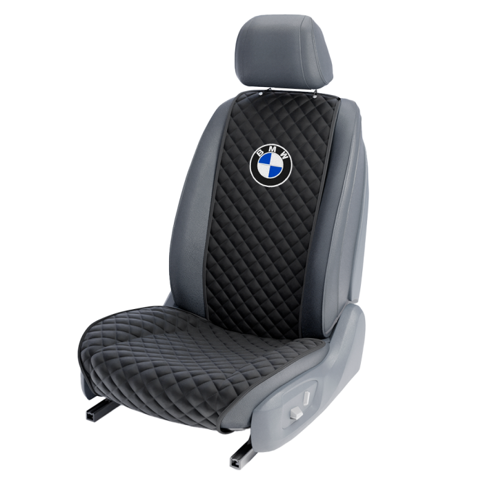 Накидки на сидения Накидка на переднее сиденье черная с вышивкой BMW