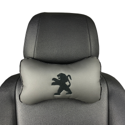 Подушка под шею серая с вышивкой 